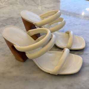 Vince Dara White Leather Strappy Heels